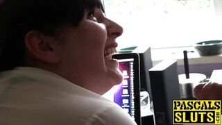 British milf with large breasts enjoys a firm spanking during intercourse