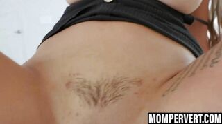 Stepson pleases tattooed mil with dry lips