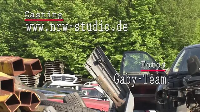 Couple gets fucked by mechanics in a group fuck session