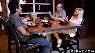 Couple hooks up hot blonde friend with a blind date