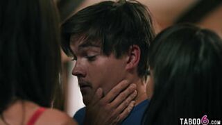 Four step mom MILFs bang their young step son and each other in this crazy story