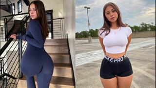 Juicy nubile babe flaunts her taut flesh on TikTok
