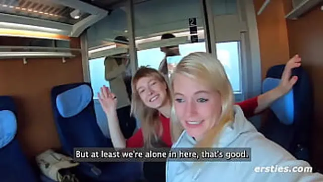 Two girls engaging in sexual activity publicly