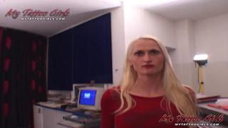 Dirty Whore Gets Inked Between Thighs, Double Dicked & Creamed