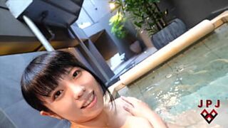 Raging bonkers booty sex in scorching hot spring steam