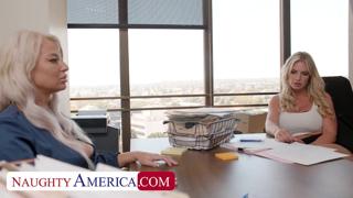 London River & Rachael Cavalli Get Down & Dirty In A Wild Workplace Threesome To Break Early