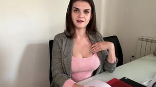 Stepmom's massive hard cock🌭 drips hot jizz on stepson's stunned mug @ office