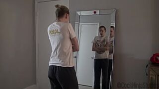 Step sis strips, teasing bro, proving her porn star-worthy sex appeal