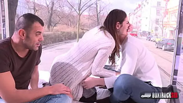 Jessica Bell takes it in the back of the truck