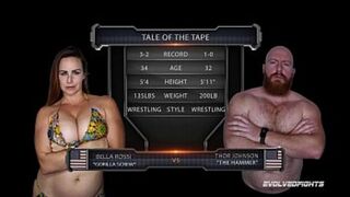 Bella Rossi Battles Thor in Nude Wrestling Sex for Dominance